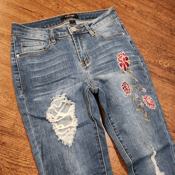 Floral embroidered jeans | size 2 - Picture 3 of 6